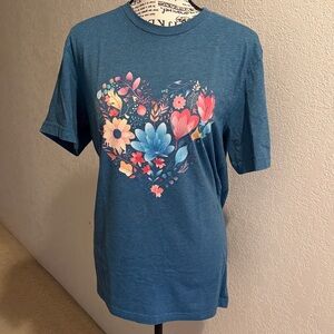 Bella Canvas Turquoise Crewneck Tee, size Large